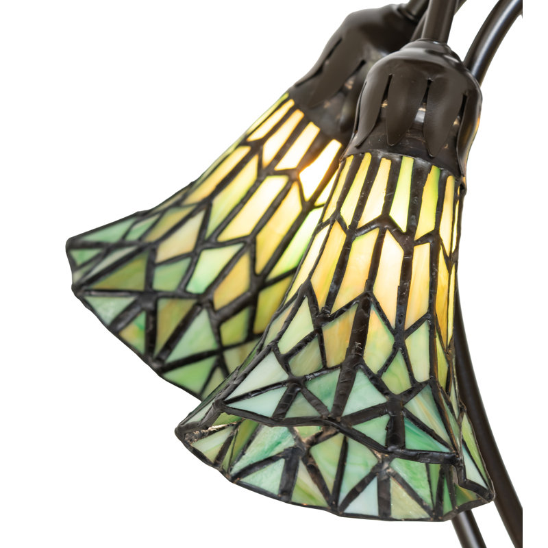 Lampe de table 16 "en verre teinté 16 lumières High Pond, Vert