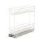 Rangement artisanal en acier blanc avec doublures en plastique, coulissant à 2 niveaux-620801767-637285908