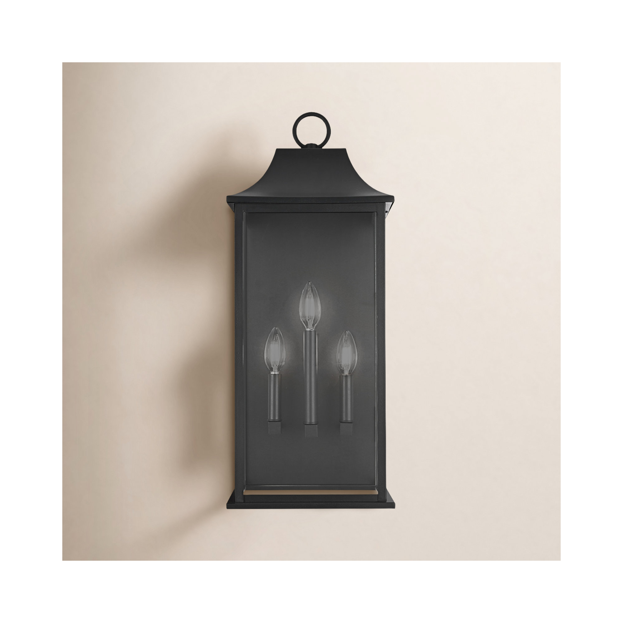 Hanover 10 inch Outdoor Wall Sconce in Black