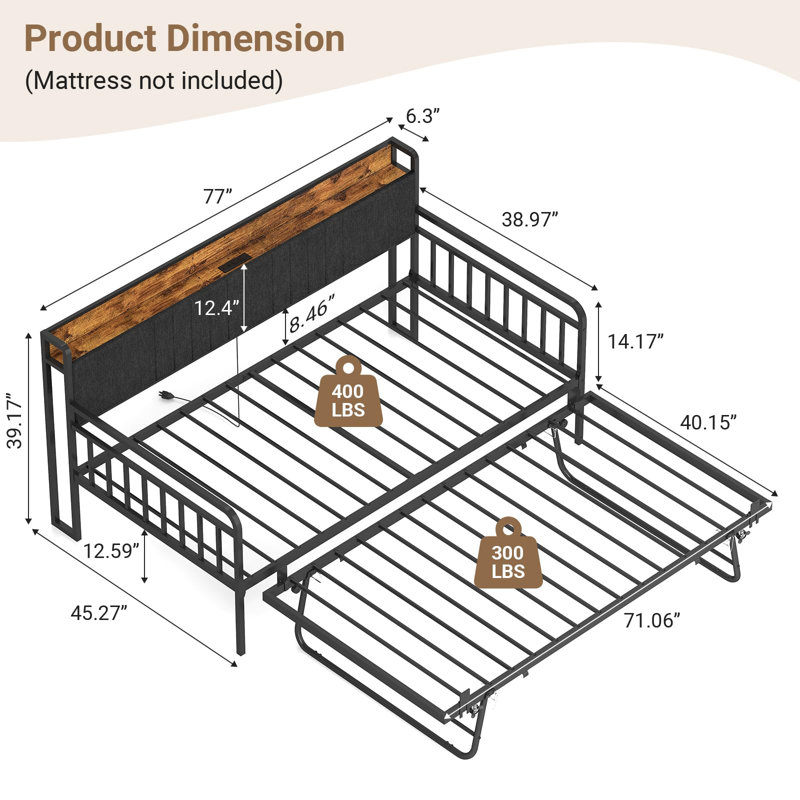 Twin Daybed With Pop Up Trundle