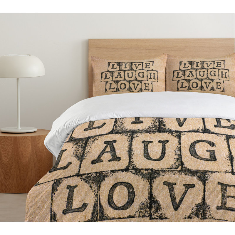 Live Laugh Love Modern & Contemporary Polyester Duvet Cover, King