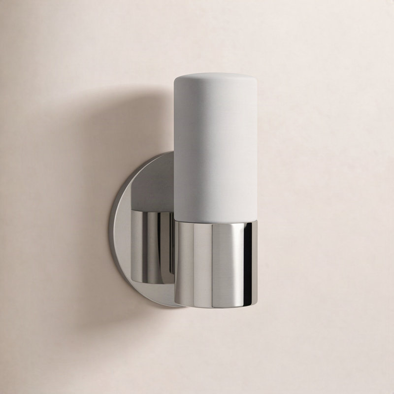 Otto Steel Armed Sconce, Polished Nickel