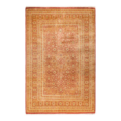 One-of-a-Kind 6' 2" X 9' 5" 2000s Wool Area Rug in Orange