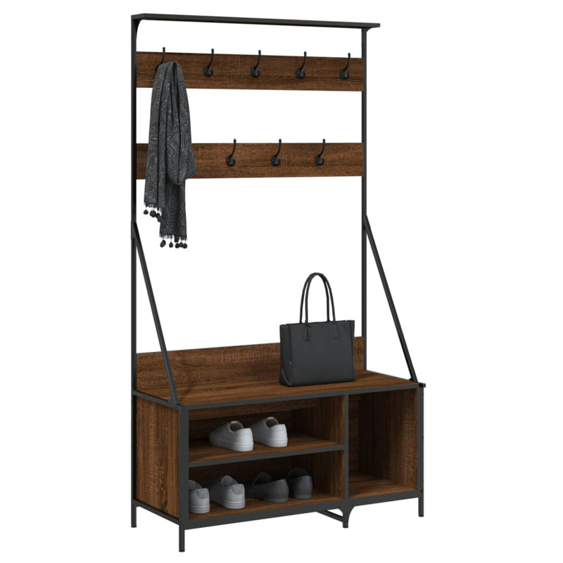 Elsmoriet 100cm Clothing Rack, Brown Oak