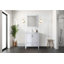 Meuble-lavabo gris foncé 30 po X P 22 po D, avec plateau en quartz blanc-117843667
