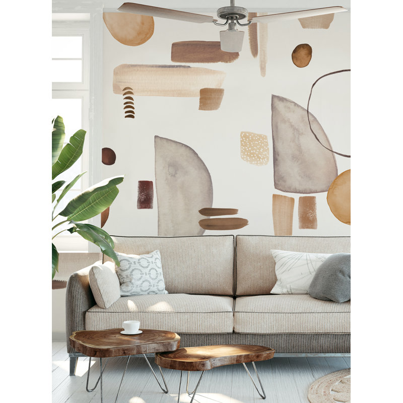 2' L Paintable Wallpaper Roll, 24" L x 8" W, Brown