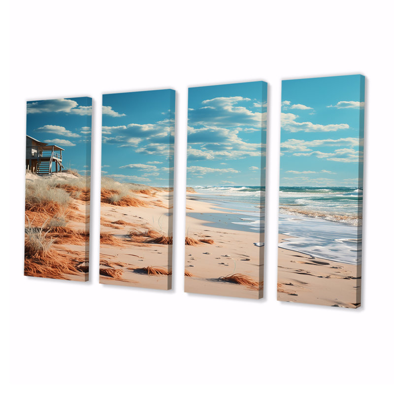 Ricketts - Ensemble de 4 décorations murales de plage, H 28 po x l 48 po