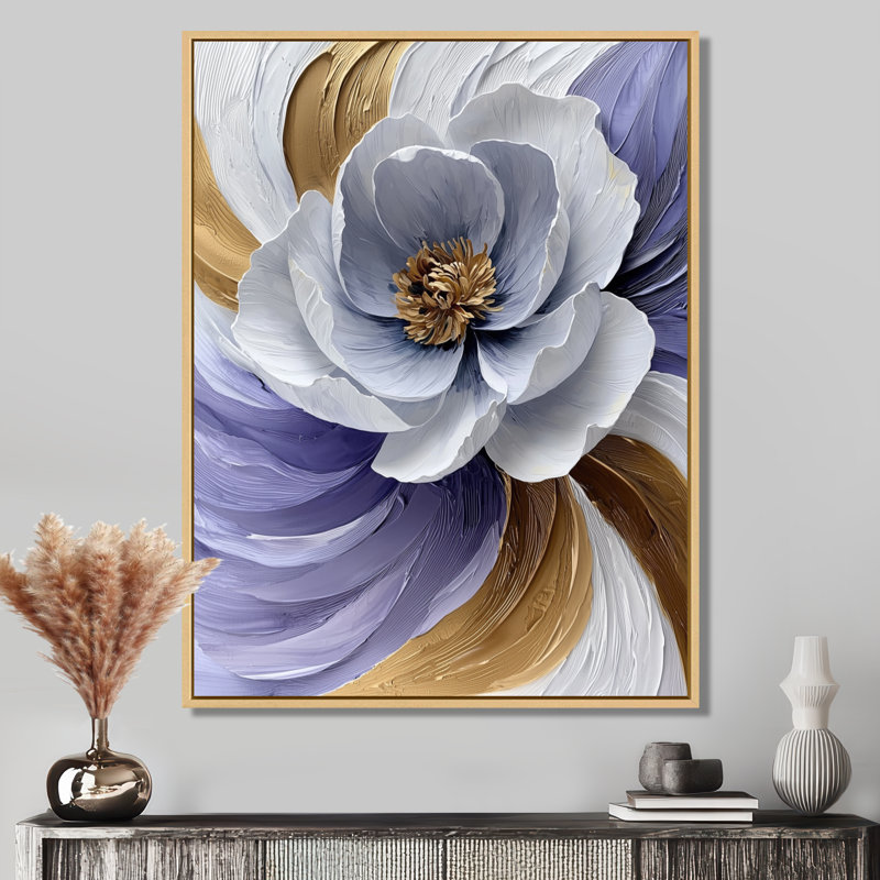 Starrett lavande et équilibre doré des pivoines Blossom III - pivoine, art mural, H 20 po x l 12 po, Crème, crème