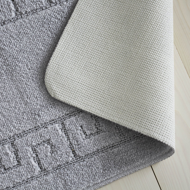 2 Piece Set Rectangle/U-shaped Bath Mat, Silver