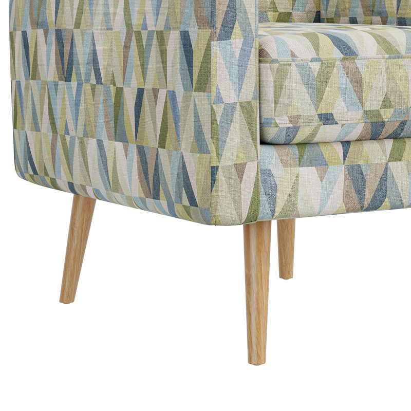 Fauteuil à accoudoirs touffeté 29 po Jakyren, Vert