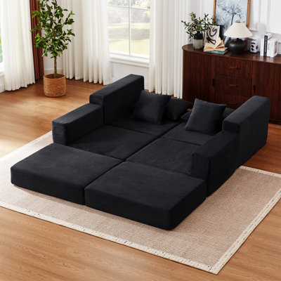 Canapé modulaire modulaire Loveaeat Cloud, canapé désossé avec base antidérapante, canapé-lit douillet pour des espaces de vie personnalisables, canapé modulaire moderne avec méridienne en L, siège profond et sans assemblage
