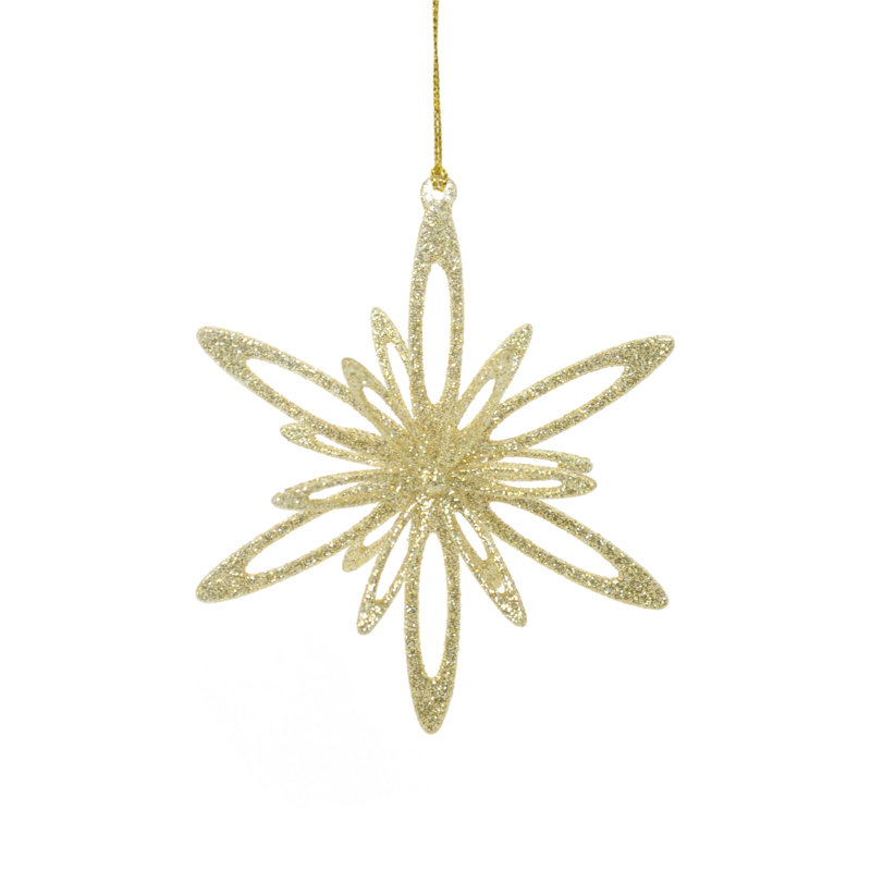 Ornement en flocon de neige en forme de noël acrylique gold