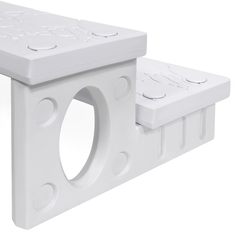 White Lightweight 2-Step Spa Hot Tub and Pool Steps