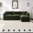 Modern Chenille Loveseat Sofa Couch With Ottoman-506217866-506217867