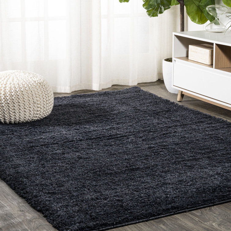 Anttwan Solid Shag Dark Navy Rug
