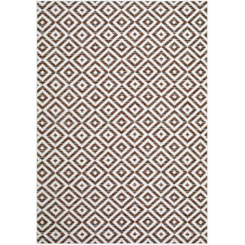 Tascha Machine Woven Rug, Rectangle 2' x 2'11", Brown/Ivory