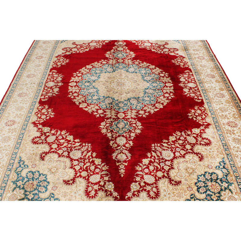 Tapis turc rouge et ivoire 8 x 10
