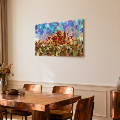 Abstrait feuilles d'automne, reproduction d'art sur toile tendue