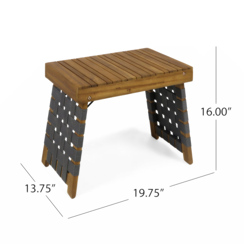 Oak Park Rectangular Acacia Outdoor Folding Side Table
