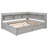 2 Drawer Solid Wood Bookcase Bed with Power Outlets and USB Charging Ports-127556143-127556137
