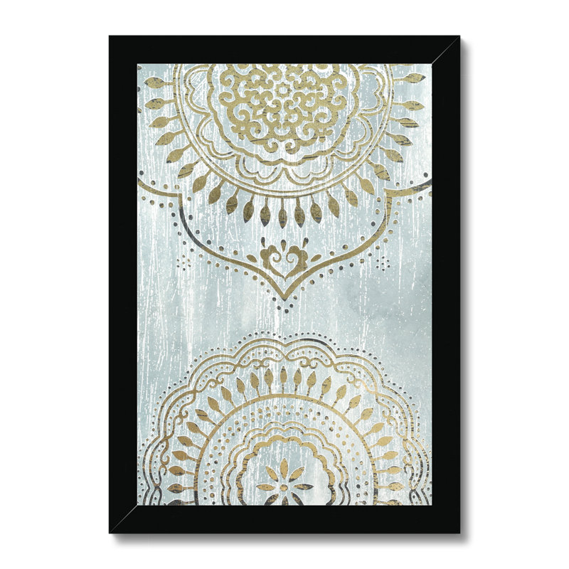 Indigo Mandala I by June Erica Vess - Print, Black Framed Paper Print, 50cm H x 34cm W