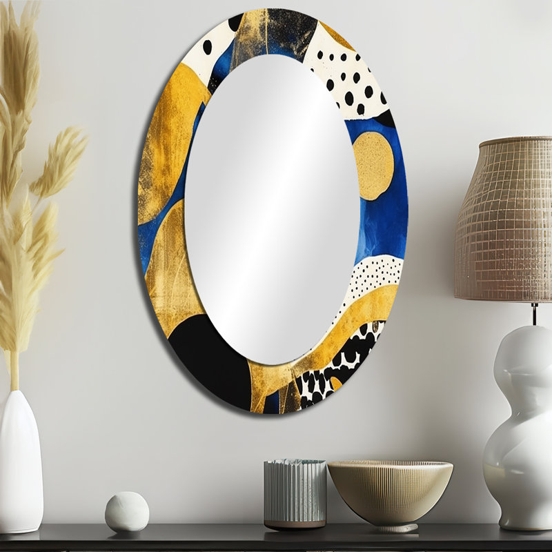Maelynn - Miroir abstrait en métal, 36 po x 24 po