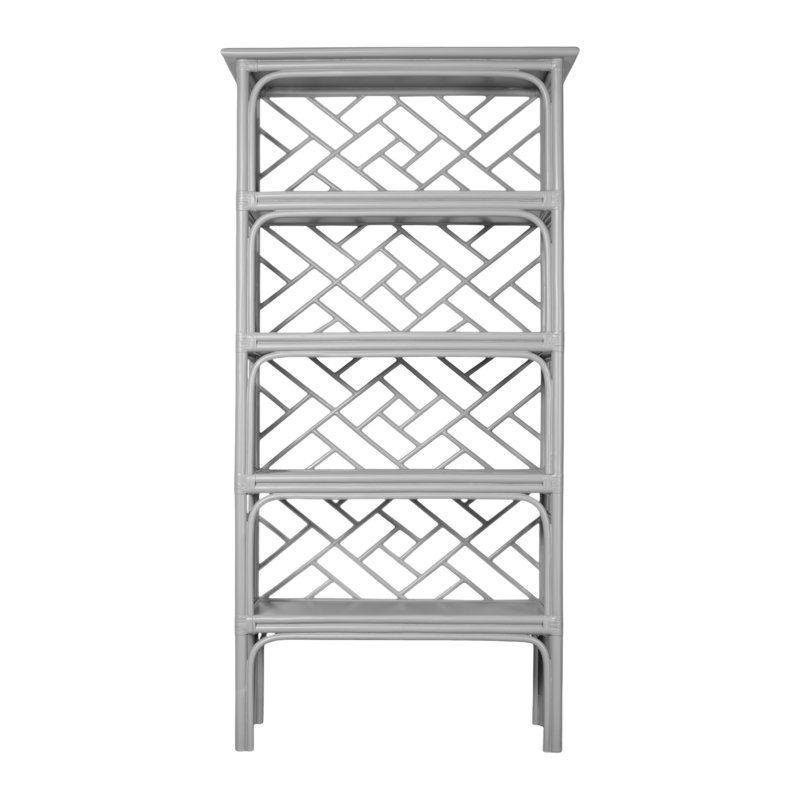Chippendale Bookcase, Light Gray
