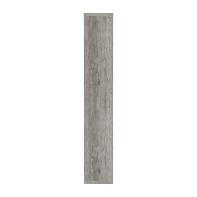 10-Shelf Geometric Bookcase In Grey Driftwood Finish
