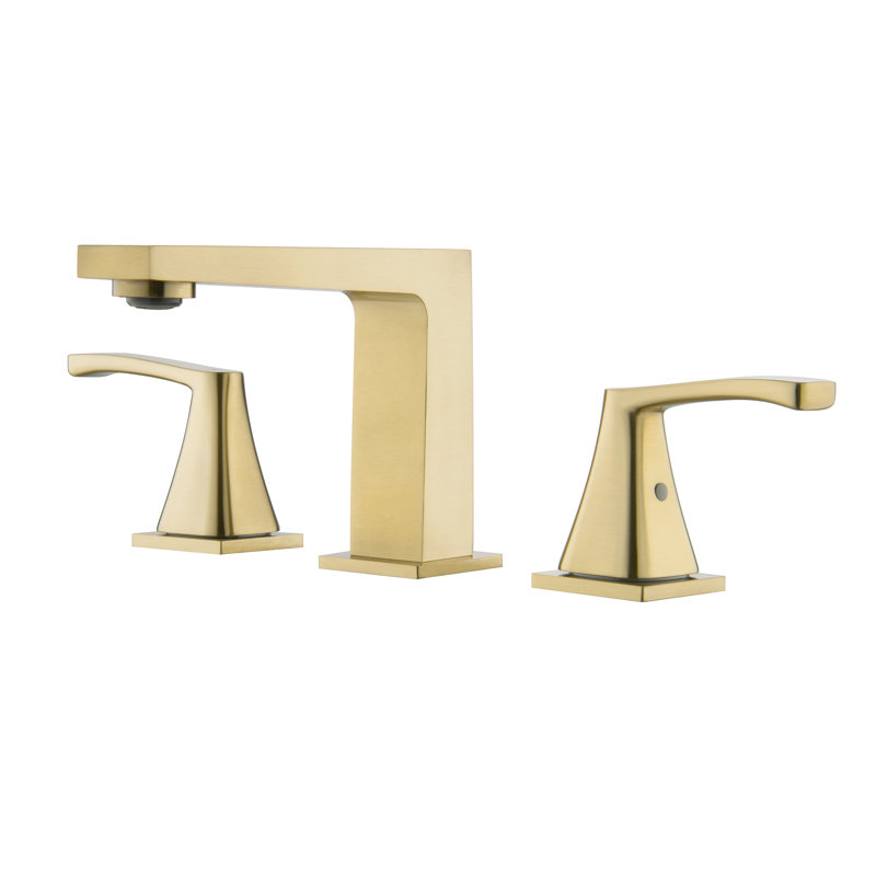 Widespread 2-handle Bathroom Faucet, Brushed Gold