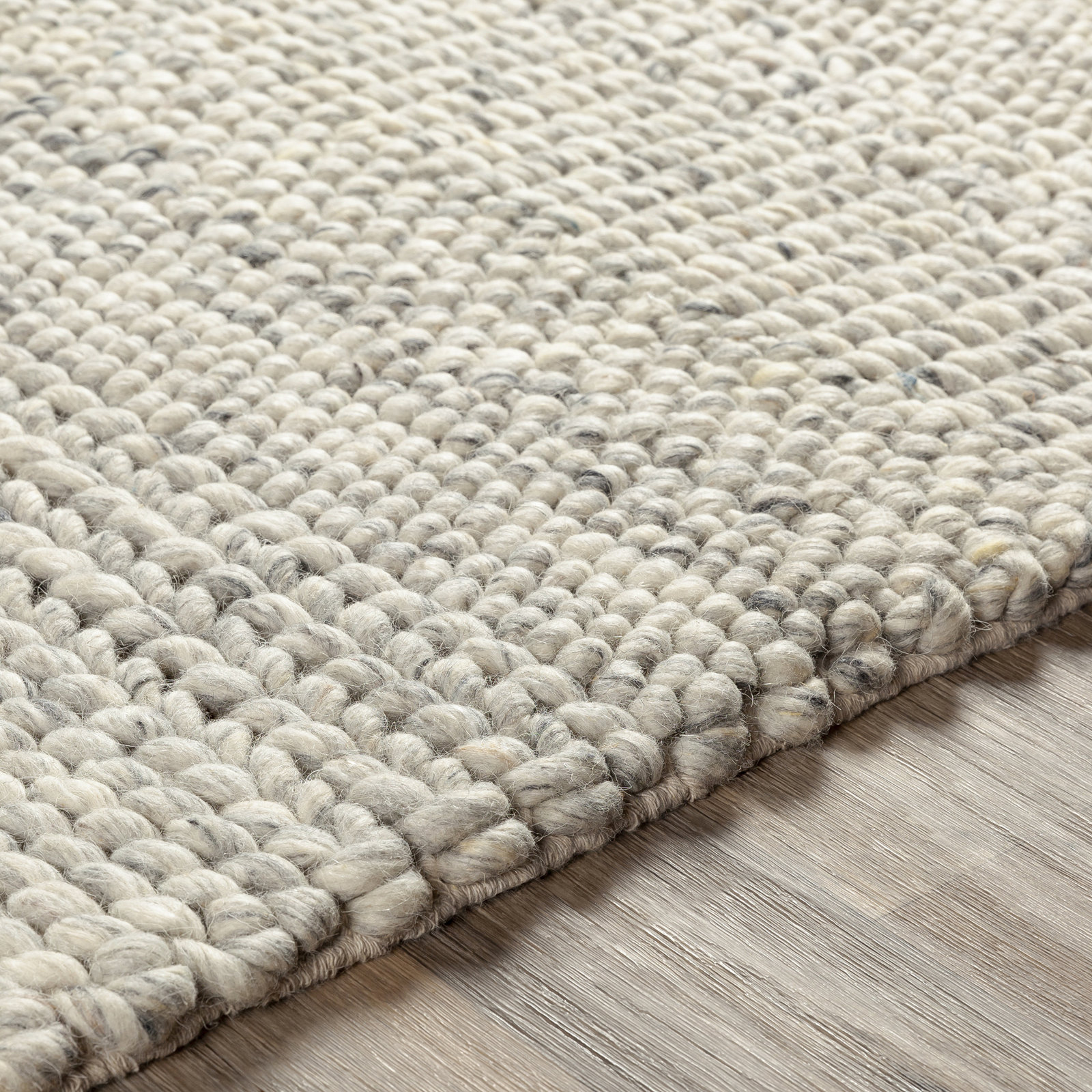Zekia Beige Gray Flatweave Wool Rug, Rectangle 2' x 3'