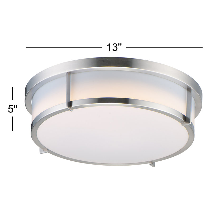 Plafonnier encastré 13 po Briella, Nickel satiné