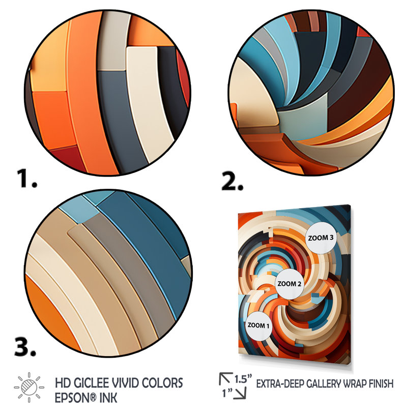 «Echoing Ellipse Beige», art mural géométrique, H 20 po x l 12 po x P 1 po, Toile tendue