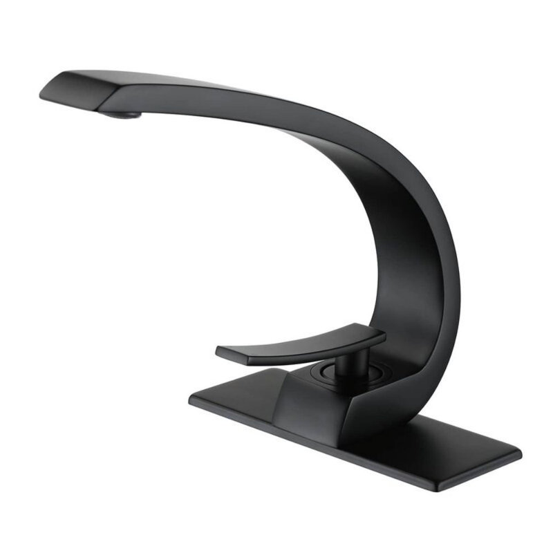 Single-Hole Single-handle Bathroom Faucet, Matte Black