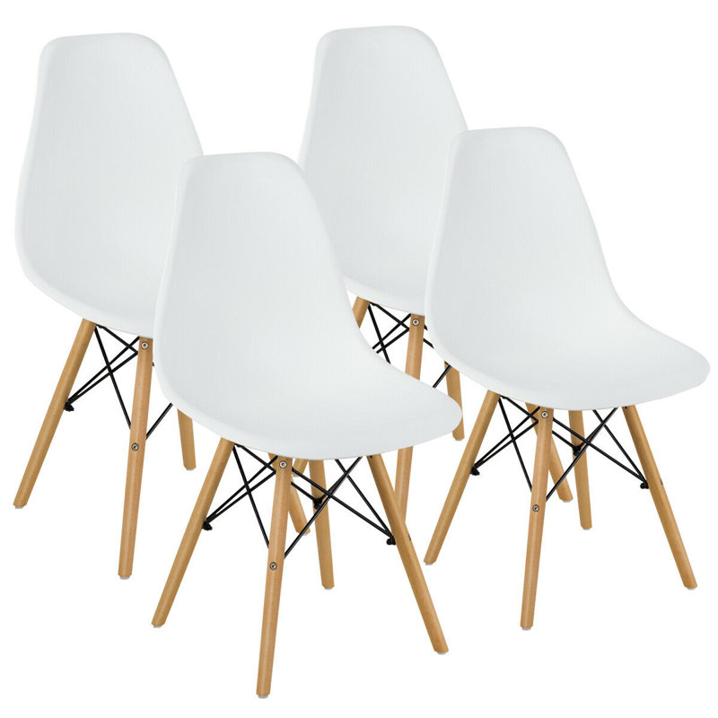 Chaise d'appoint à dossier solide en blanc