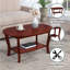 Table basse ovale 36 "avec tablette Carbin-1943180033