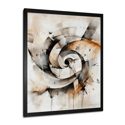 Fractured Spiral Of Copper Elements II - Abstract Spirals Canvas Print