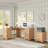 67'' Farmhouse L Shaped Desk with Drawers, Home office Corner Computer Desk with File Storage and Charging Station-897145228