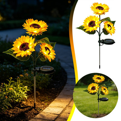 Lumières de tournesol pour l'extérieur, patio, terrasse, porche, cour, cour, allée, lumières, décor, paquet de 1