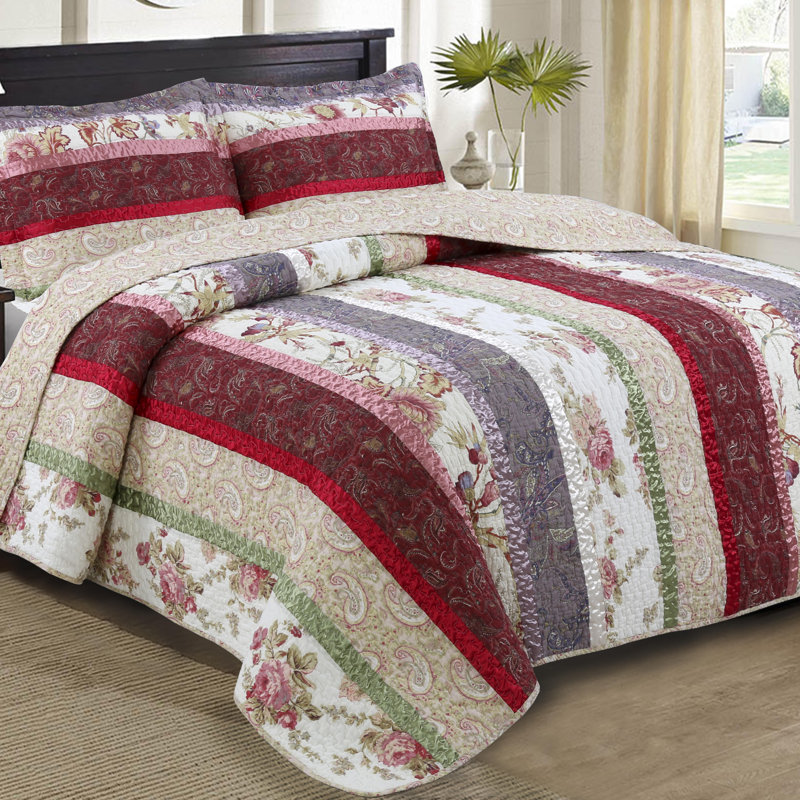 Dianna Traditional Cotton Sateen Quilt, Full/Queen