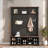 Practical Walnut Entryway Bench with Adjustable Shelves-220152906