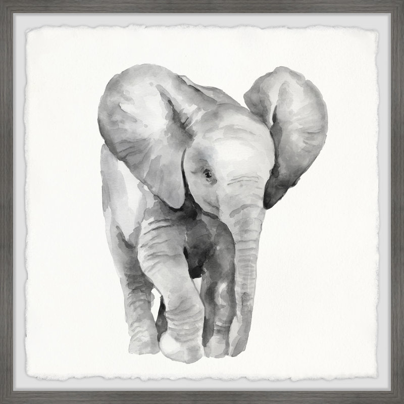 «Knepp Lonely Elephant», reproduction encadrée, H 12 po x l 12 po x P 1,5 po
