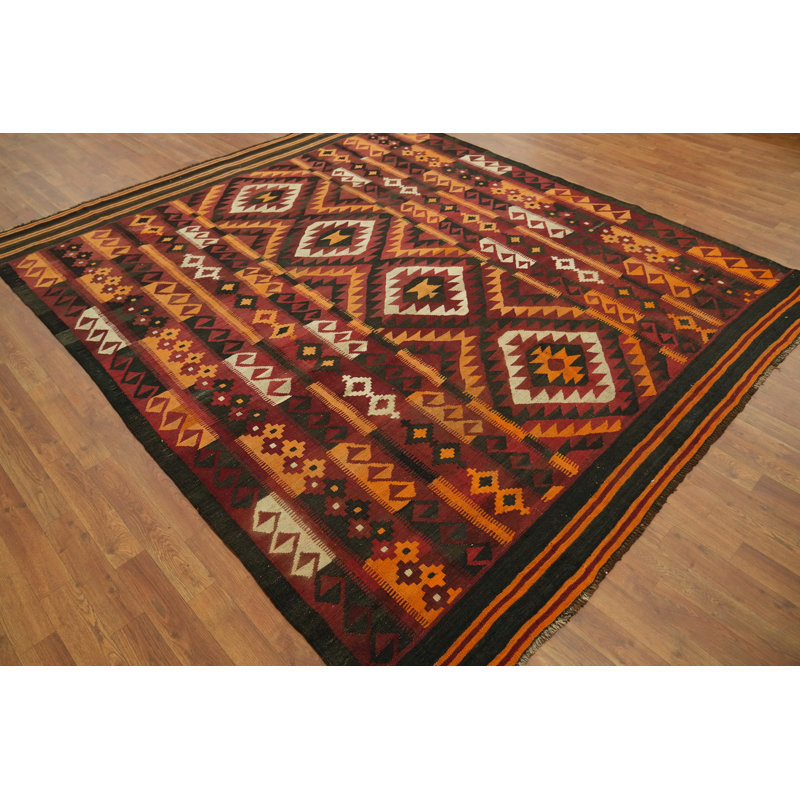 Tapis géométrique kilim 7 x 9