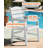 Patio Dining Set for 4 Person All Weather 5 Piece HIPS Outdoor Patio Table and Chairs Set with Umbrella Hole & Aluminum Frame Plastic Outside Furniture for Backyard, Garden, Deck, Poolside,  White-1626311594