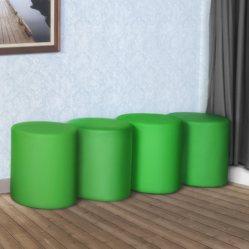 Regency Logan Round Stool Ottoman, Envy Green