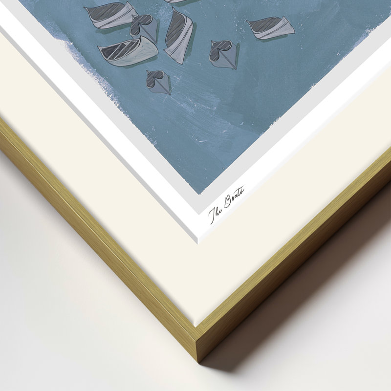 The Boats, 36" H x  48" W, Gold