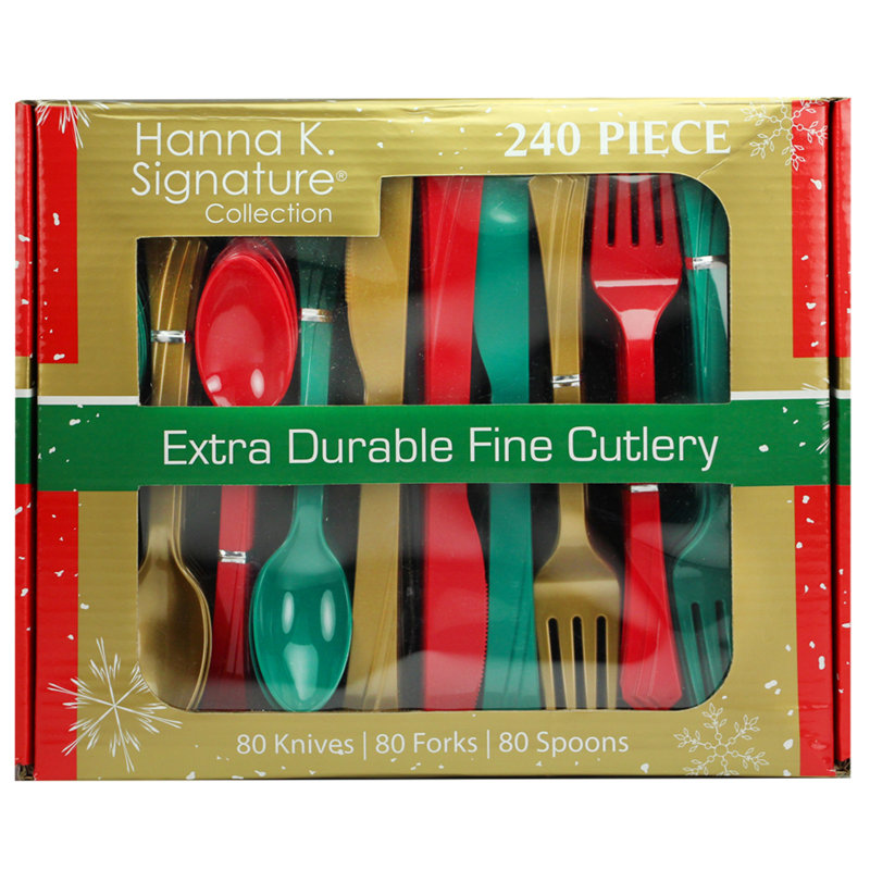 Disposable Christmas Flatware Set