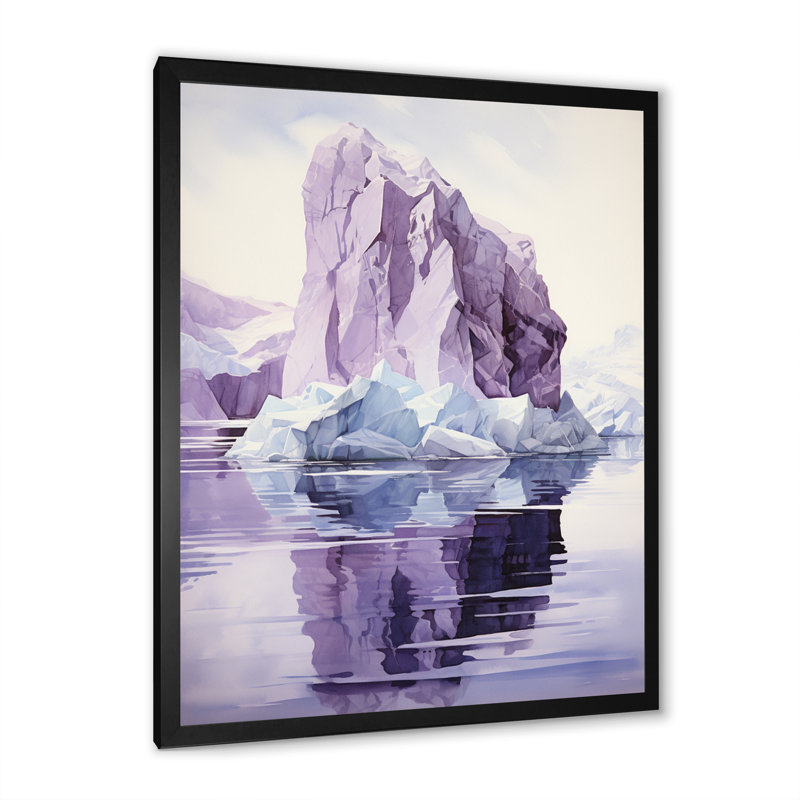 «Iceberg» mauve mystérieux - imprimé, Cadre photo noir, H 20 po x l 12 po x P 1 po