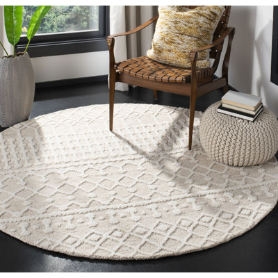 Jeannine Handwoven Flatweave Wool Beige/Ivory Geometric Area Rug