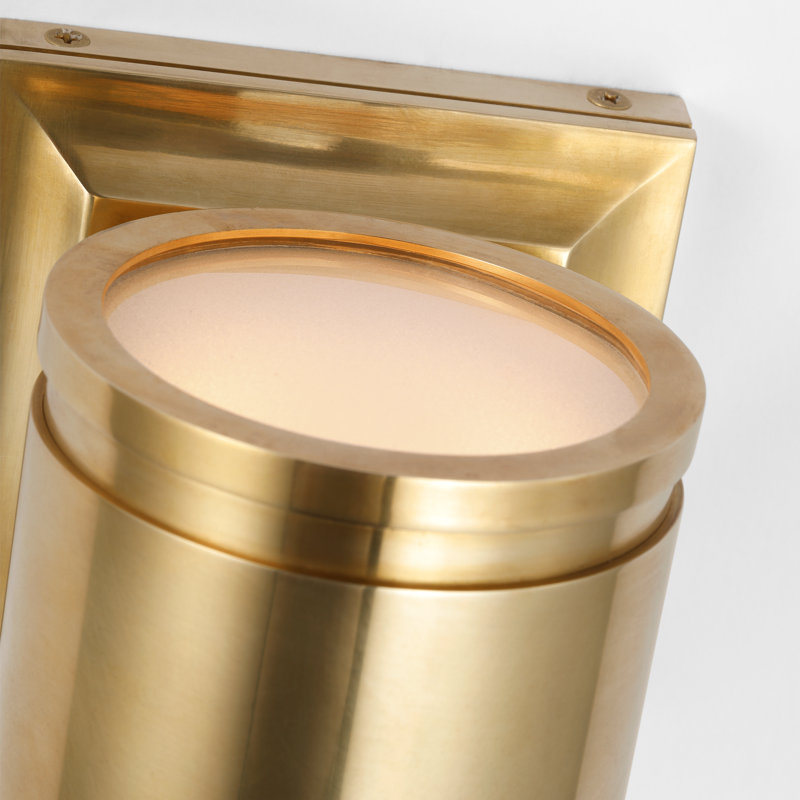 Provo 1 - Light LED Outdoor Armed Sconce, Antique Burnished Brass, Gold, 4.5" H x 4.5" W x 5.75" D