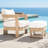 Assembly-Free Ottoman, Wood Look Finish: 0% Deforestation, 100% Wood Soul, Outdoor Aluminum Ottoman, Wood Grain Veneer Ottoman for Patio 